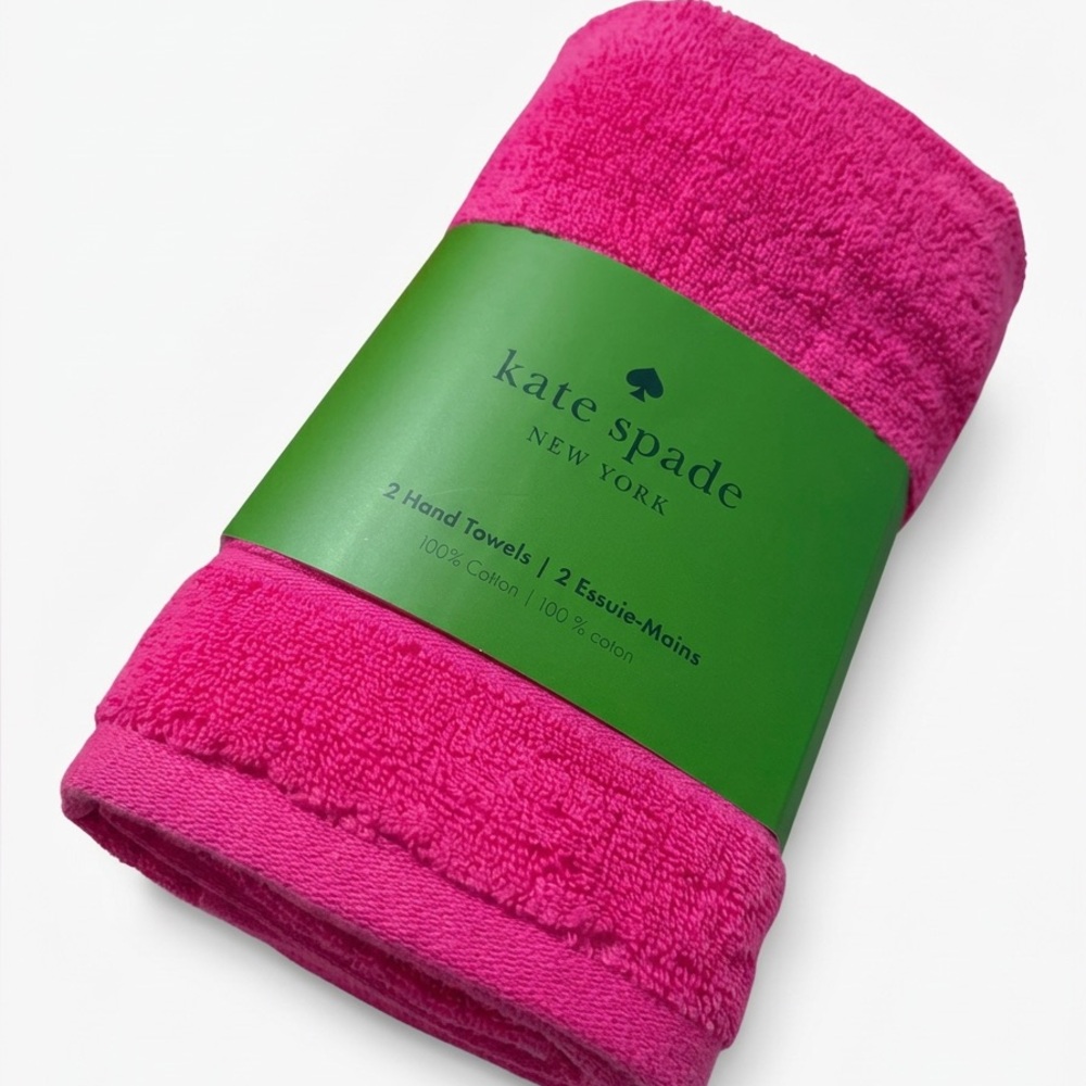 Kate Spade ♠️ Towel Set Cotton Hot Pink NWT - Picture 3 of 8